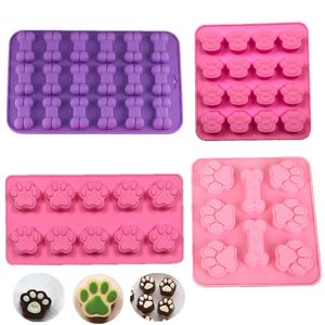 Lovely Dog Bone Silicone Mold For Baking Chocolate Candy Fondant Confectionery Cat Soap Pastry Moulds Cake Decorating Tools