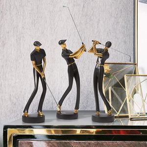 Moderne Harz Golf spielen Sport Figuren Statuen Dekoration Zuhause Wohnzimmer Desktop Menschen Skulptur Figuren Handwerk Dekor dekorative Objekt