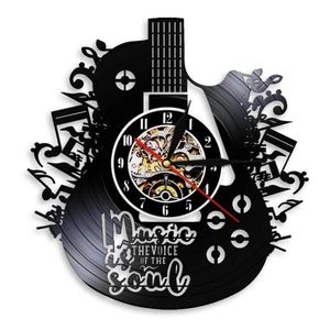 Wall Clocks Wall-Clock Modern Art Record Guitar Note Hanging Watch Living Room Decor Bedroom Music