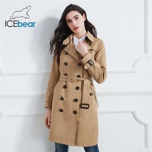 Women spring lapel windbreaker fashion double breasted women's trench coat quality women clothing GWF20023D 210812