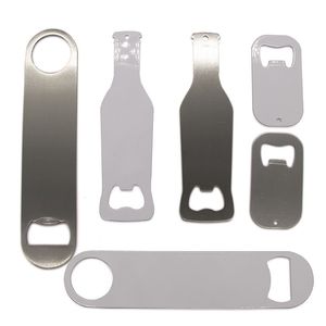 Sublimation Beer Openers Blank Stainless Steel Bottle Opener Heat Transfer Printing Corkscrew DIY Craft Gifts