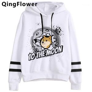 Mäns Hoodies Sweatshirts Dogecoin till månen Man Plus Storlek 2021 Kläder Hoddies