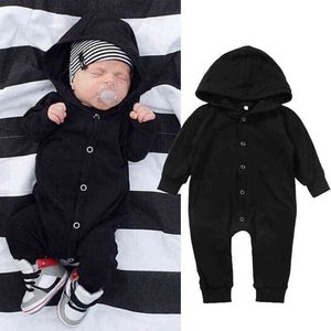 Pudcoco Bebe Romper Nyfödd Spädbarn Varm Baby Boy Girl Kläder Bomull Långärmad Hooded Jumpsuit TrackSuit 0-24m Passar G1221