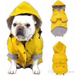 Rosafarbener Hunde-Regenmantel mit Reißverschluss, Hundebekleidung mit reflektierenden Knöpfen, Taschen, regen-/wasserabweisend, verstellbarer Kordelzug, abnehmbare Kapuze, Premium-Hunde-Regenmäntel, Größe S bis 5XL