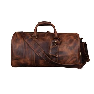 Vintage Fashion Men Carry On Travel Cubes Cow Leather Duffle Teenager Business Pack Water Resister Satchel Bags