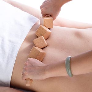 Strumenti per massaggi raschianti Gua Sha in legno palmari Rullo Guasha in legno anticellulite