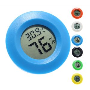 Mini Round Thermometer Hygrometer Instrument Praktisk Digital Inomhus Hygrometrar LCD Display Temperatur Mätmätare Akvariummätare Termometrar