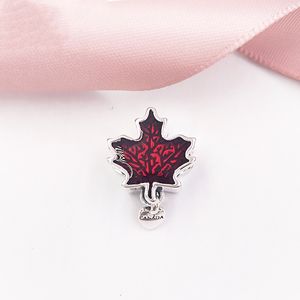 Authentische 925 Sterling Silber Schmuckperlen Love Canada Maple Leaf Emaille Charm Charms Passend für europäische Armbänder im Pandora-Stil Halskette 797207EN07 Annajewel