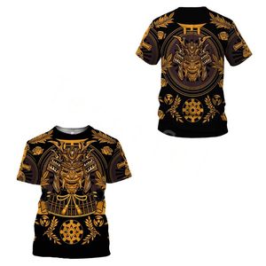 Men s T Shirts Japan Samurai Tattoo Armor D Printed Fashion Summer Harajuku T shirt Unisex Top O Neck Short Sleeve Style W29