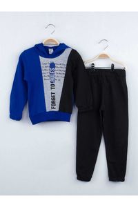 Saks Meninos Criança Com Capuz 2 Parte Bottom Tracksuit Terno Suor Top Suor Desgaste Kids Outfit Sazonal 2021 Moda Algodão Diário Uso MOD X0802