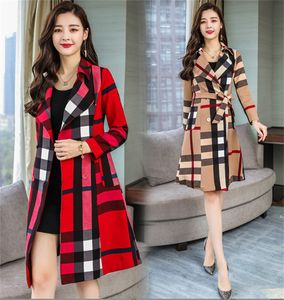 New Women Jackets Fashion Elegant Comfortable Leisure Simple Color Long Autumn Winter Windbreaker Trench Paid Windbreaker Coats Size S-2XL