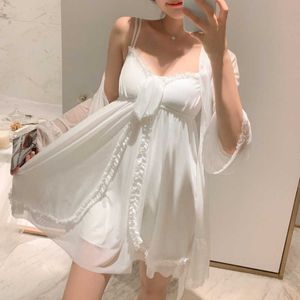 Broderi Bow El Holiday Retro Court Goddess Sommar Japansk Mesh Lace Transparent Tank Mini Dress Klänningar Vit Koreansk O3wy 210603