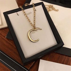 Big Classic Letter Pendant Necklaces With Box Punk Hip Hop Jewelry Simple Golden Personality Chains Outdoor Trendy Unisex Necklace