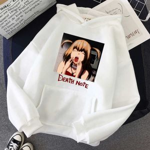 Hoodies Tişörtü Harajuku Sevimli Misa AMASE Rahat Loog Kol Sokak Tarzı Serin Anime Ölüm Notu Baskı Hoodie Erkek Kadın Unisex H0910