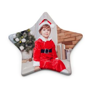 Blank Sublimation Ceramic Pendants Creative Christmas Ornaments DIY Heat Transfer Printing Ceramic Ornament Heart Round Pendants giftT2I51973