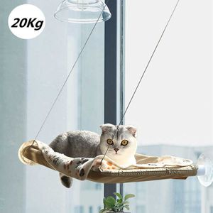 Cute Cat Hanging Beds Comfortable Sunny Seat Window Mount Pet Hammock Soft Pet Shelf Seat Beds Supplies Detachable Bearing 20kg 210713