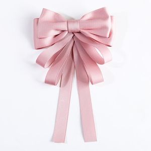 Pins, Brooches Woman Long Ribbon Big Stripe Bowknot Shirt's Bow Tie Pins Collar Accessories Brooch Jewelry