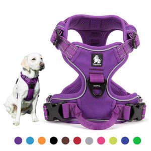 Truelove No Pull Dog Harness Justerbar säkerhet Nylon Stor Pet Dog Vest Padded Reflective Outdoor for Dogs Pet Leash Control 210712