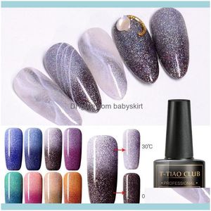 Wholesale thermal changing nail polish for sale - Group buy Art Salon Health Beautyt Tiao Club Rainbow Thermal Color Changing Gel Nail Polish Holographic Glitter Temperature Soak Off Uv Nails Varnis