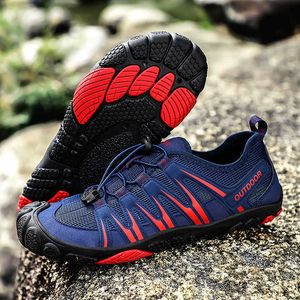 Unisex New Outdoor Blu Rosso Scarpe da acqua rossa maschile Anti-slippery Moda Donna Atletica Scarpe Atletica Leggero Scarpe da surf Zapatillas Agua Y0714