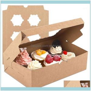 Evento regalo Forniture per feste festive Giardino domestico Confezione regalo 15 pezzi Scatole per cupcake e imballaggio Biscotto per torta con finestra Muffin Dragees Holder Des