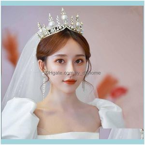 Ударные ювелирные украшения зажимы Barrettes Super Fairy Gold/Sier Color Tiaras и Crowns Wrinestone Жемчужины для женщин для женщин -невеста Нува W