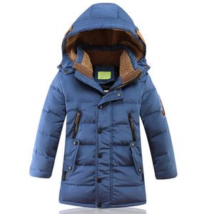 어린이 다운 자켓 소년 겨울 코트 중간 길이 잘 생긴 두꺼운 따뜻한 소년 의류 화이트 오리 아이들이 아이들의 Snowsuit TZ681 H0910