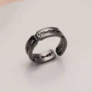 Vintage Jewelry Adjustable Gothic Hip Hop Stainless Steel Mens Rings Punk Promise Lover Couple Bladed Ring G1125