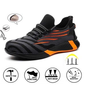 Säkerhetsskor Män Utomhus Arbete Stål Toe Air Boots Puncture-Proof Sneaker Andas Zapatos de Seguridad 211217