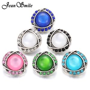 Charm Bracelets mm Metal Snap Buttons Mix Colors Round DIY Crystal Rhinestones Jewelry For Women