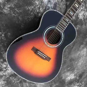 Anpassad Om Body Shape 40 tum Akustisk gitarr i Sunburst Ebony Fingerboard Solid Spruce Top