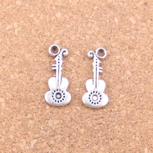 110pcs Antique Silver Bronze Plated acoustic guitar Charms Pendant DIY Necklace Bracelet Bangle Findings 21*9mm