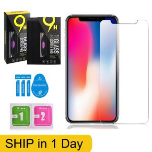 Wholesale Tempered Glass Screen Protector for iPhone 13 12 11 Pro XS Max XR 7 8 Plus LG stylo 6 Film 0.33mm with Paper Box