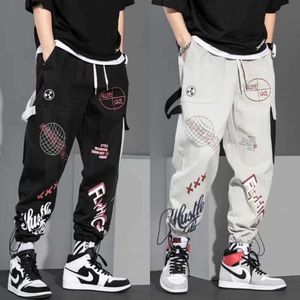 Hip Hop Mode Hosen Japanische Streetwear Hosen Grafik High Street Jogginghose Männer Frühling Lange Schwarze Hosen Stilvolle Kleidung 210930