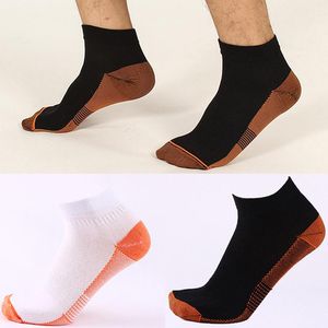 Meias masculinas 5 pares de fibra de cobre compressão esportes homens mulheres unisex pé plantar fasciite calcanhar arco dor meias