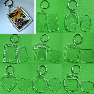 2022 chaveiros em branco de plástico acrílico Inserir Passaporte Photo Frame Keychain moldura Keyrings Presente de festa DH8888