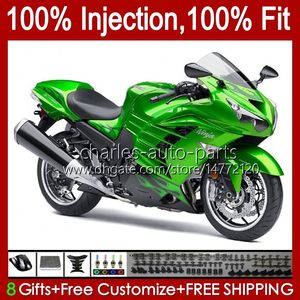 Kawasaki Ninja ZZR 1400 CC ZX 14 R 14 R ZZR1400 06 06 08 08 09 10 11 ZZR-1400 ZX-14 2007 2008 2007 2009 2009 2011 OEM Bodys光沢グリーン