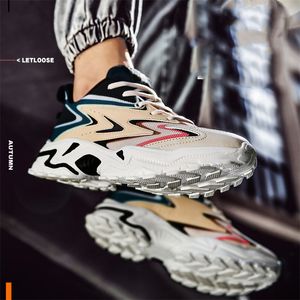 2021 Running Skor Tjockläted Tennis Män Vit Svart Sommar Koreansk Fashion Casual Shoe Stor Storlek Andas Sneakers Run-Shoe # A0004