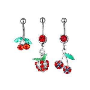 YYJFF D0171 0093 0510 CHERRY RED Color Belly Navel Button Ring Mix Styles