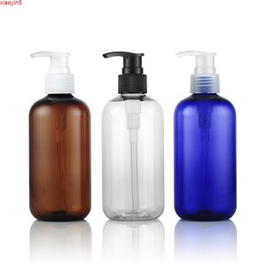 (30 Stück) 250 ml braune Lotion-Pumpflasche, leerer Shampoo-Duschgel-Verpackungsbehälter aus Kunststoff mit schwarz/weißer Pumpe, hohe Menge