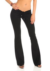 Hot Sexy Lace Fold Flare Pants Black U Crotch Low Rise Waist Pants Skinny Long Trousers Sexy Denim Pants Casual Bell Bottoms 100