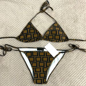 Kadın Bikini Tasarımcısı Seksi Plaj Bikinis Yüzme Takım Moda Mektubu Baskılı Yaz Split Mayo Strappy Bikinis Kadınlar için Cheeky XXL