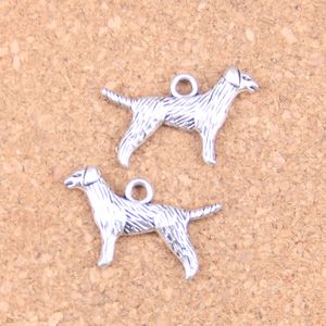 92st Antik Silver Bronze Plated Dubbelsidig hund Charms Pendant DIY Halsband Armband Bangle Fynd 23 * 15mm