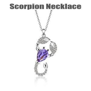 Collane con ciondolo 2021 S Moda Donna Accessori Occident Trend Jewelry Collana di cristallo viola con scorpione di lusso