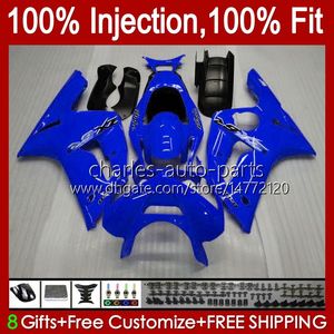 Injektionsformmissor för Kawasaki Ninja ZX-6R ZX-636 ZX 6R 600 CC 6 R ZX636 03-04 karossning 8NO.56 ZX 636 600CC ZX6R 03 04 ZX600C ZX600 2003 2004 OEM Bodys Fullblå lager