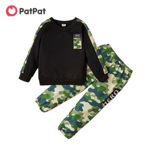 Chegada Outono e Primavera 2 Pcs Criança Boy Calças Terno Casual ToDdler Sets Children's Roupas 210528