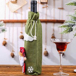 Decorazioni natalizie Copri borsa champagne Navidad Bottiglia Vino Vacanze Pupazzo di neve Albero Regalo Prima della tavola Natale Calza di Babbo Natale Anno The For