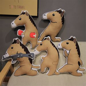 Soft Funny Sand Sculpture Horse Plush Toys Stuffed Animals Dolls Spoof Cushion Sleeping Pillows Birthday Presents