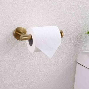 304 Stainless Steel Roll Paper Holder Wall Mounted Gold Toilet Bathroom Hardaware Set Brushed Tissue Shelf 210720