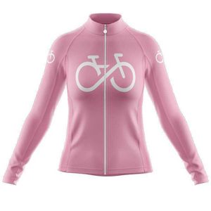المرأة الدراجات جيرسي طويلة الأكمام الوردي الدراجات قميص أعلى الدراجة الجبلية الملابس quipaciones دي ciclismo موهير دراجة الملابس H1020